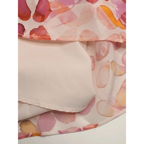 Tyler Boe Dress Sz 4 Pink Floral 100% Silk A-line Midi Ruffled Lined $388 NWT - Picture 10 of 16